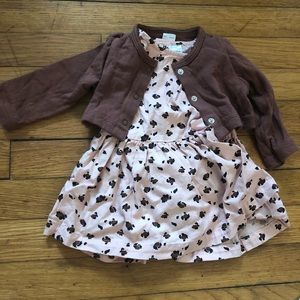 Carters leopard print outfit dress and cardigan
